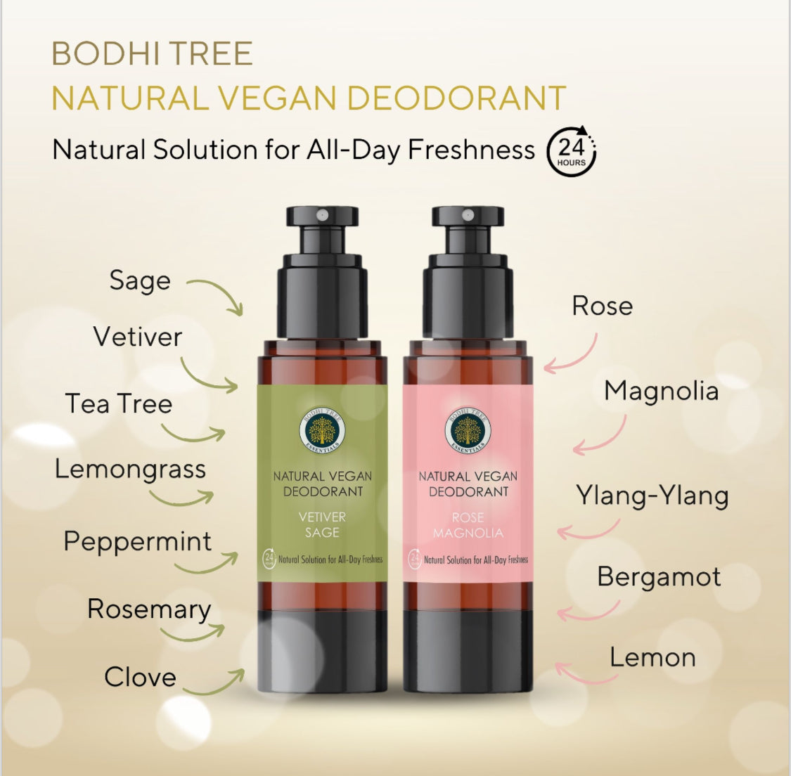 Bodhi Tree Vegan Deodorant Rose Magnolia Spray